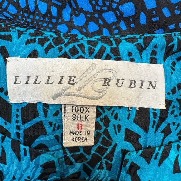 Vintage Lillie Rubin 100% Silk Art To Wear 80’s Blazer Jacket Size 8 Medium M - Picture 10 of 12